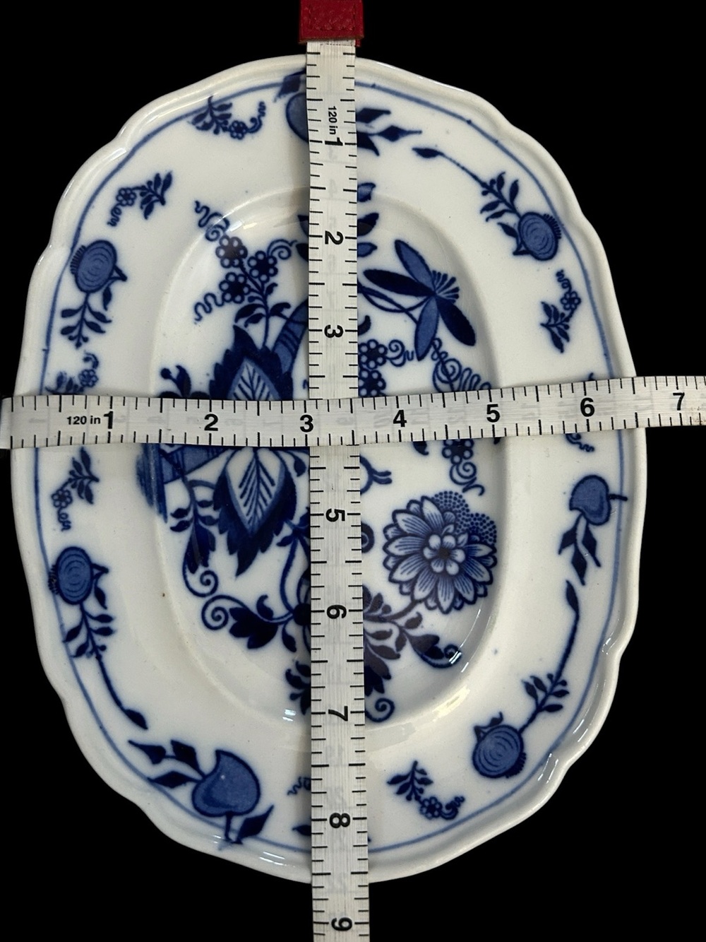 Antique Cauldon England Meissen Blue Onion Pattern Small Oval Serving Plate - Picture 2 of 8